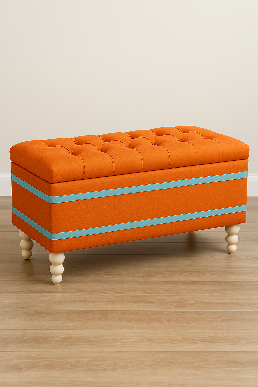 Two-Tone Custom | Pearlwood Essence Storage Bench | Matte Performance Velvet