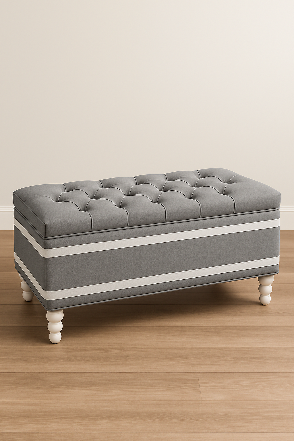 Two-Tone Custom | Pearlwood Essence Storage Bench | Waterproof Faux Linen