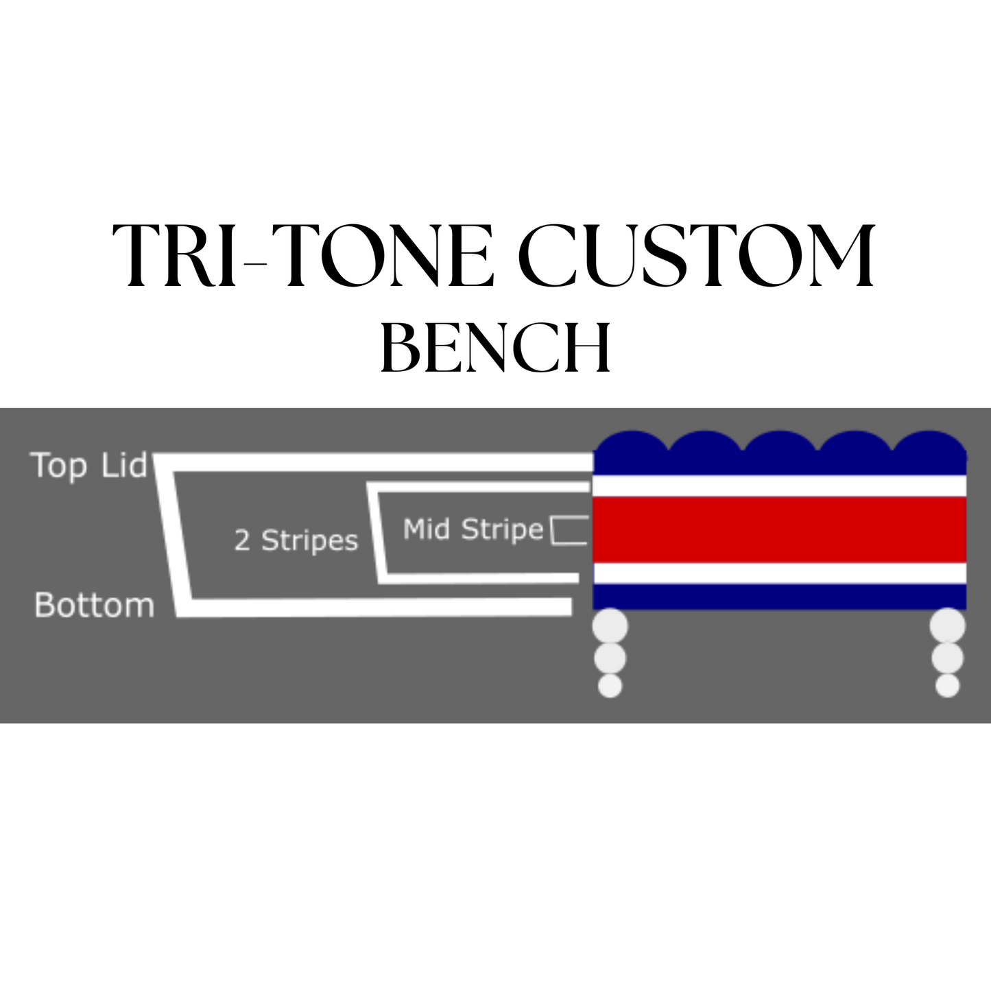 Tri-Tone Custom | Pearlwood Essence Storage Bench | Waterproof Faux Linen