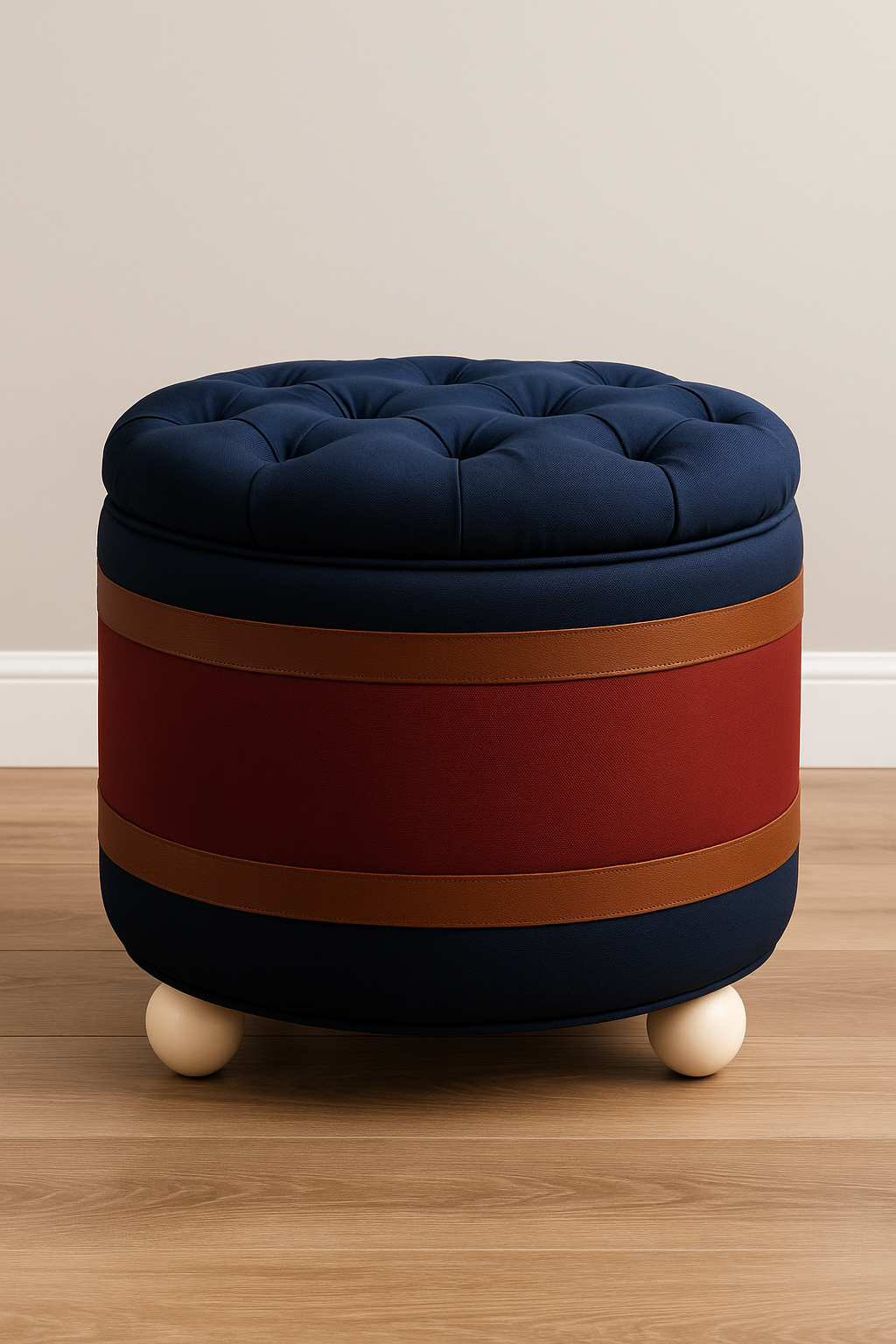Tri-Tone Custom | Pearlwood Essence Storage Ottoman | Matter Performance Velvet