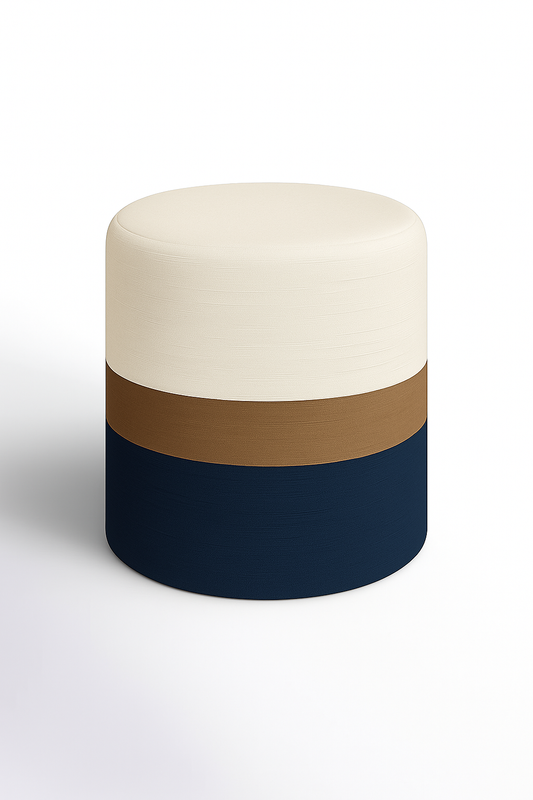 Tri-Tone Custom | ToneHaus Ottoman | Waterproof Faux Linen